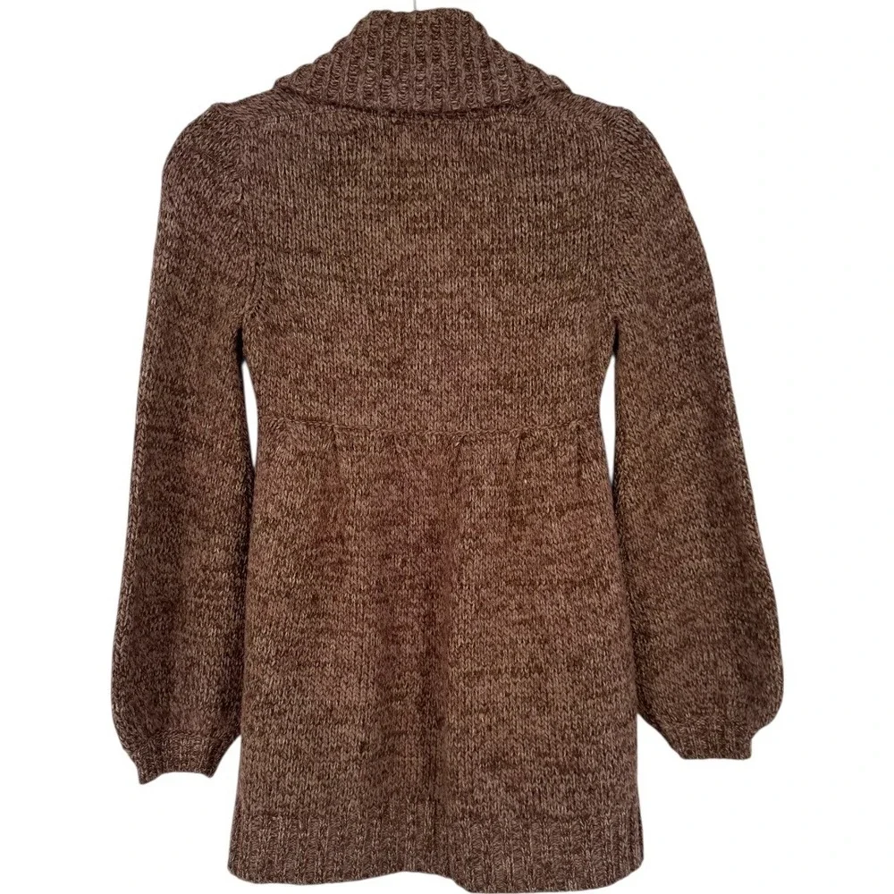 PANDEMONIUM Brown Wool Blend Shawl Collar Button Front Cardigan Sweater Sz Small
